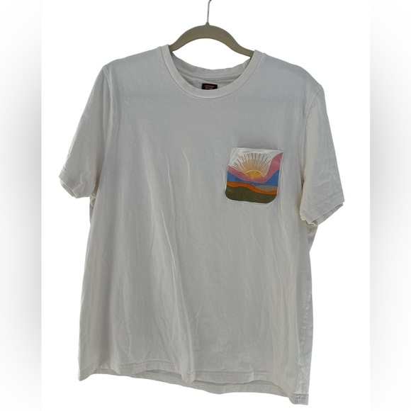 Common People Beige Embroidered Pocket T-Shirt Size Large - Picture 5 of 8